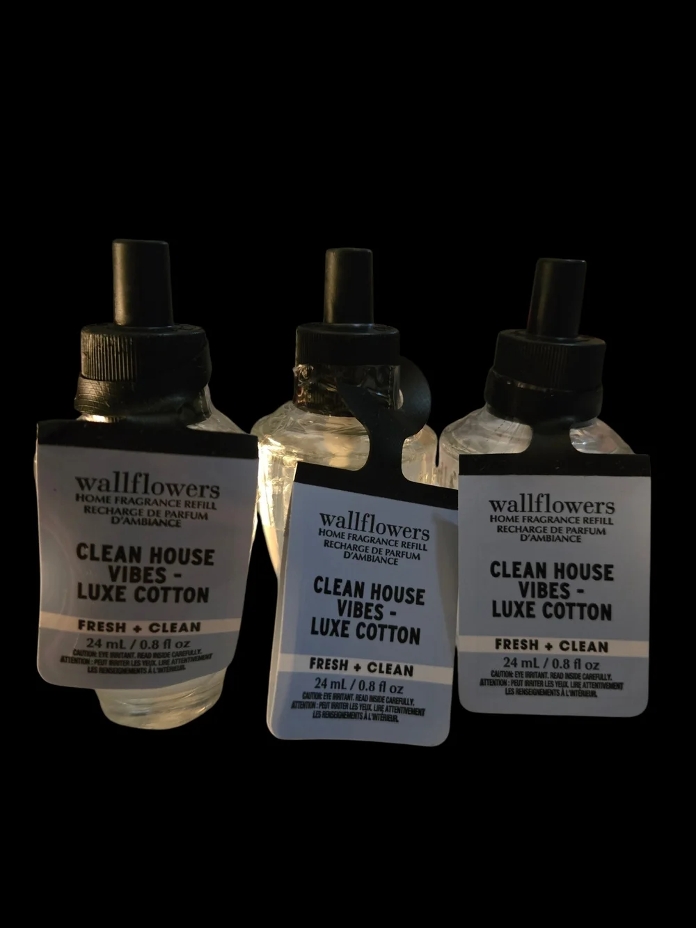 3pc Bath & Body Works Clean House Vibes Luxe Cotton Wallflower Refill - Picture 1 of 1